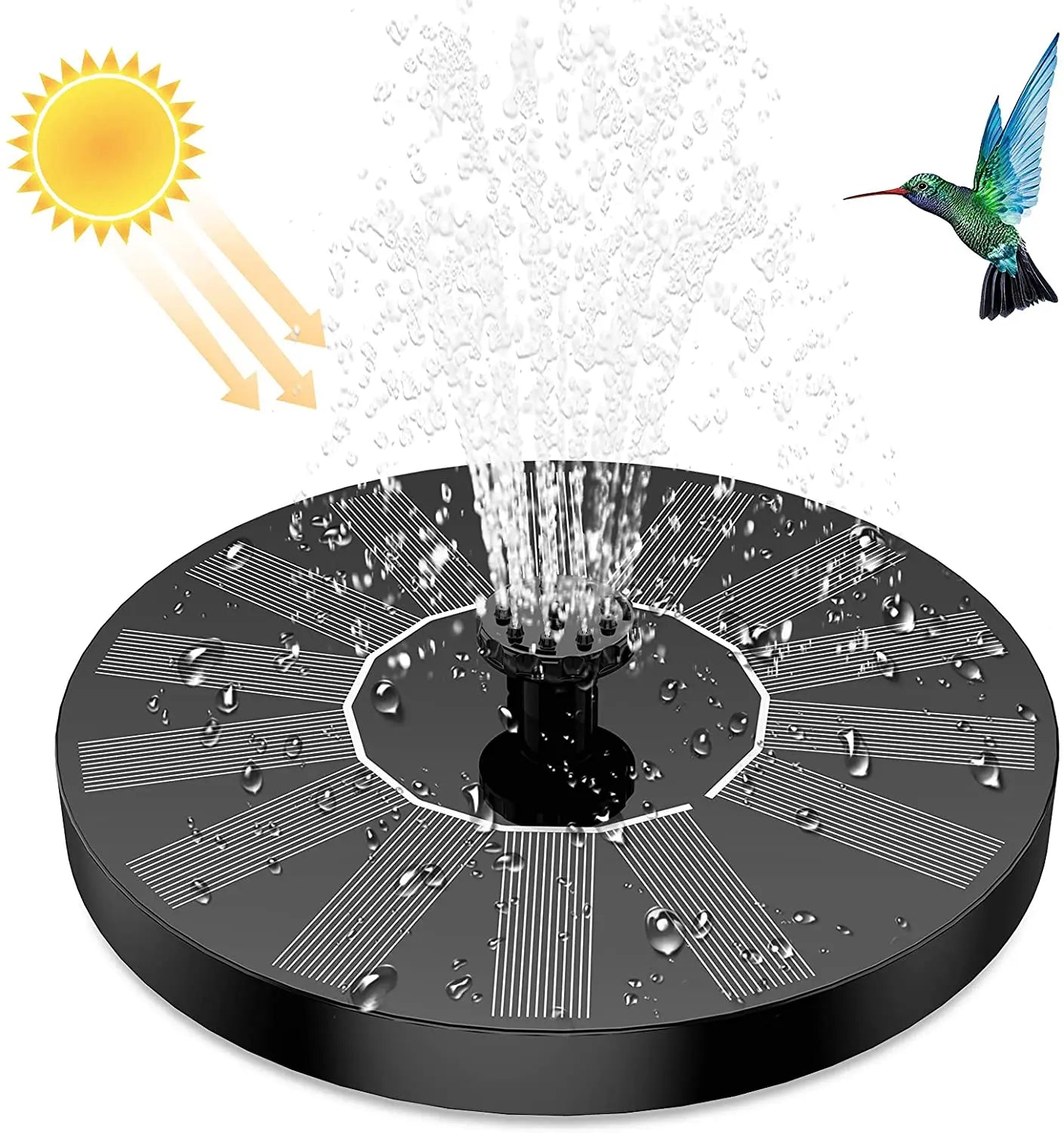 SolarBloom™ Vogelvriendelijke Zonnefontein – Breng uw tuin tot leven met zonlicht en vogelgezang