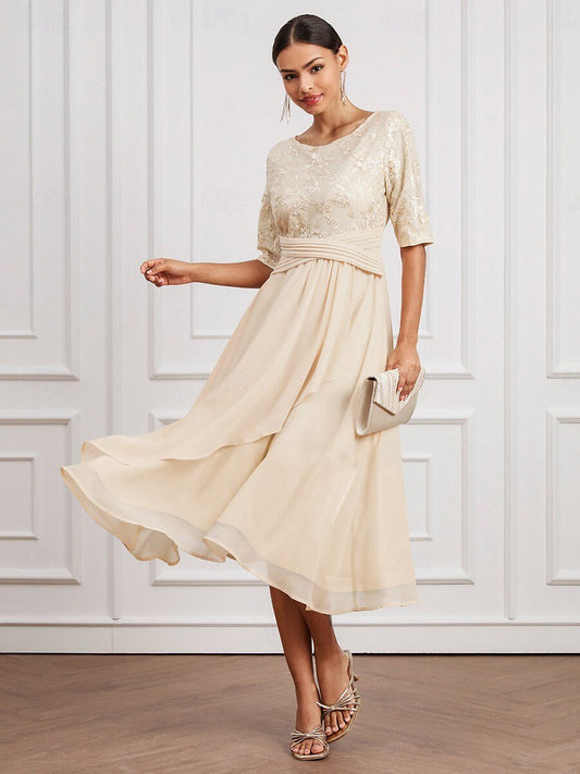 Betoverende Elegantie: Chiffon Lace Dream Dress